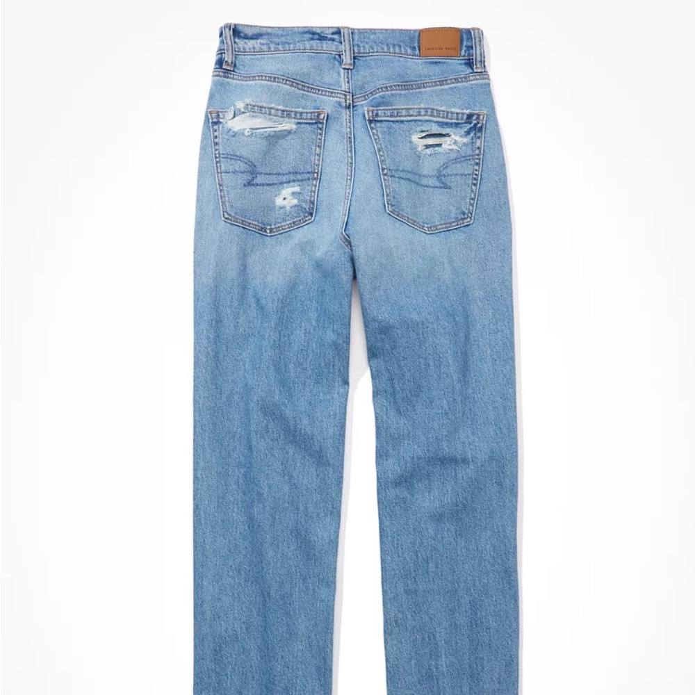 american eagle strigid ripped highest waist baggy straight jeans - Picture 6 of 12